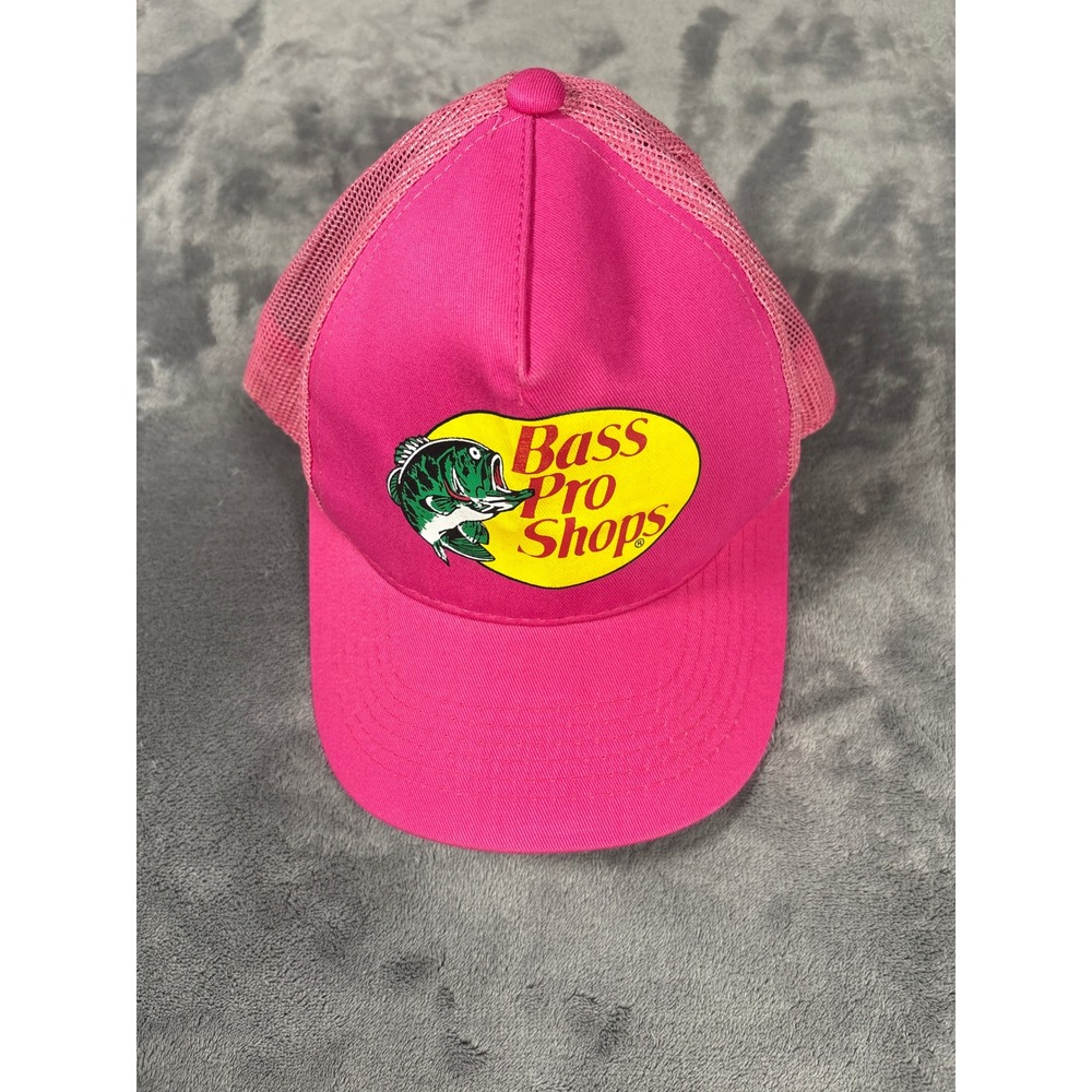 Bass Pro Shops Unisex Trucker Hat One Size Pink Mesh Back Embroidered Logo